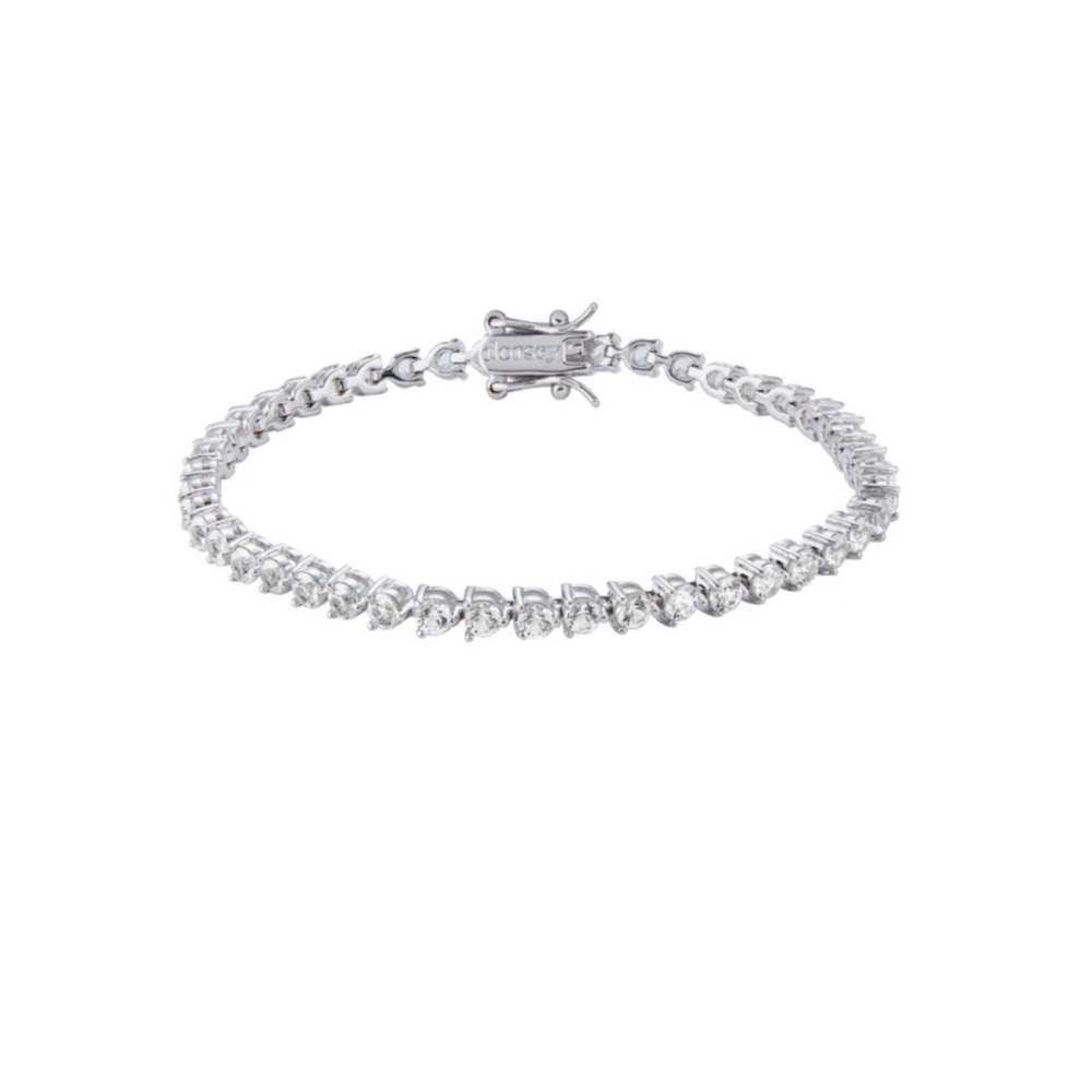 Dorsey BENNINGTON 3MM 3-PRONG, LAB-GROWN WHITE SAPPHIRE SILVER TENNIS BRACELET